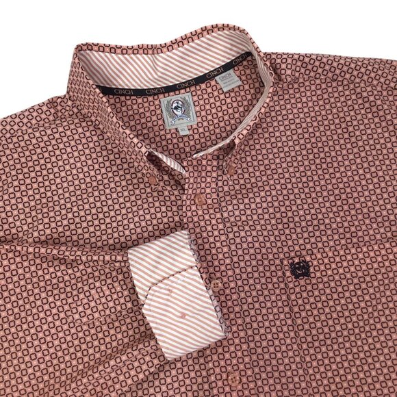 Cinch Shirt Men's XL Western Flip Cuff Long Sleeve Button Down Subtle Print